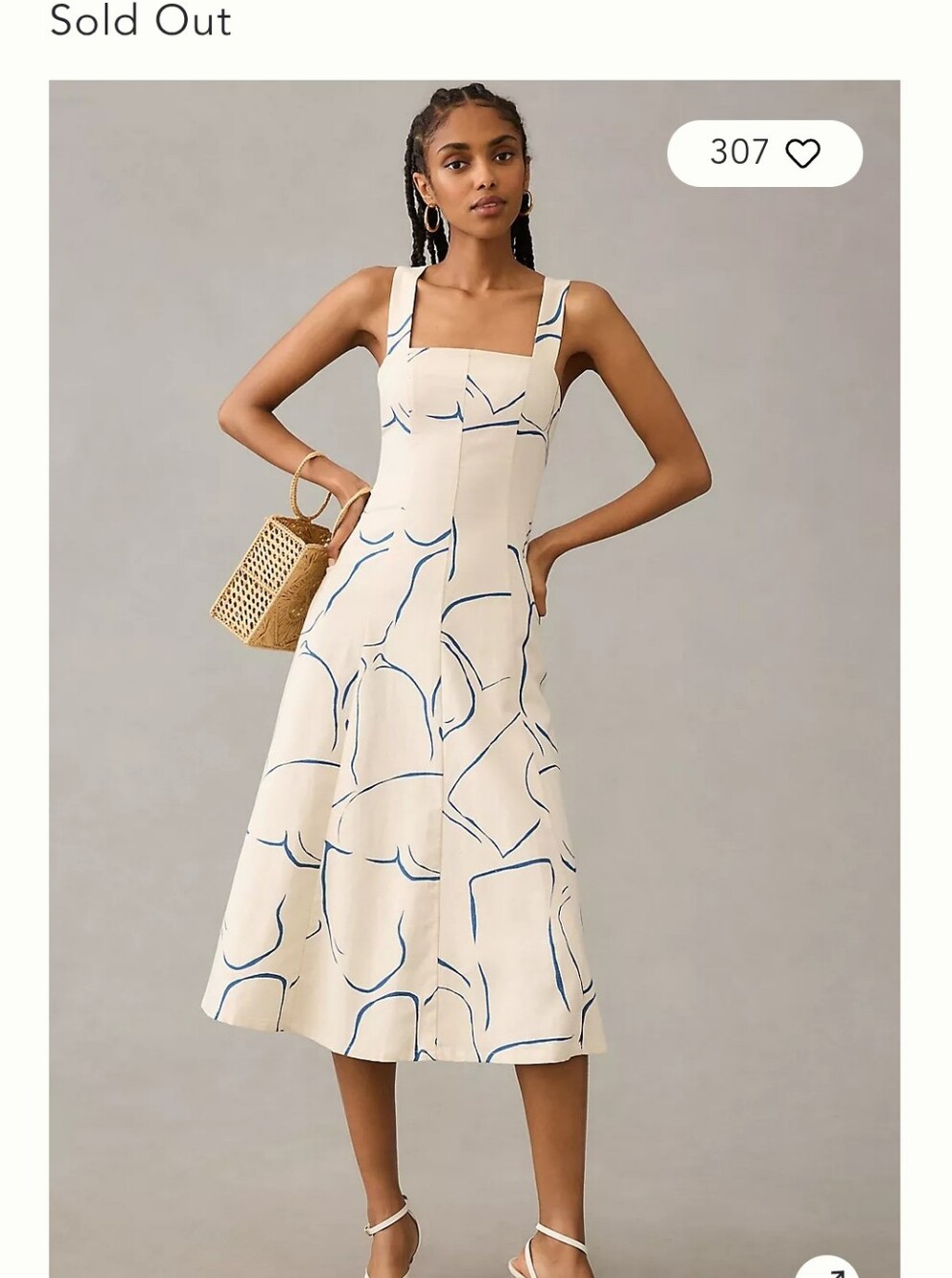 By Anthropologie Corey Lynn Calter Printed Square-Neck Dress
